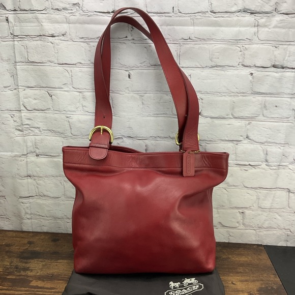 Coach Handbags - Vintage Coach Red Leather Soho Lafayette Tote Shoulder Bag Made In US W Tag 4140